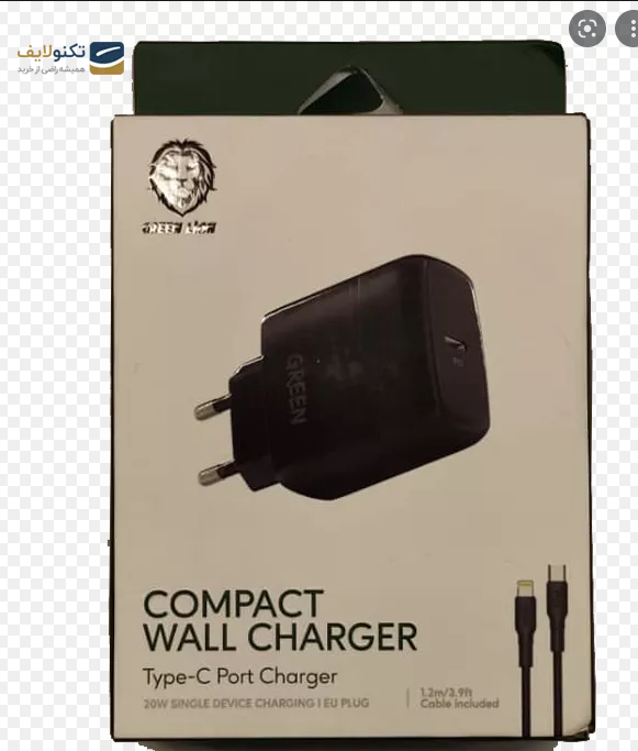 شارژر دیواری گرین مدل COMPACT WALL CHARGER به همراه کابل USB-C به لایتنینگ